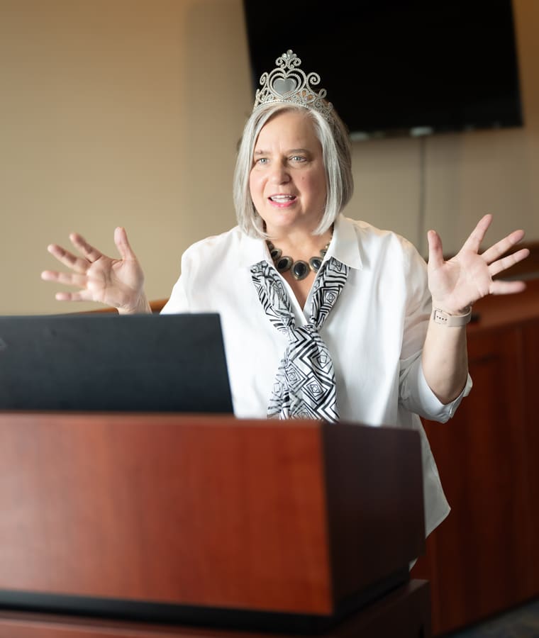 Rita Thomas presenting at a workshop